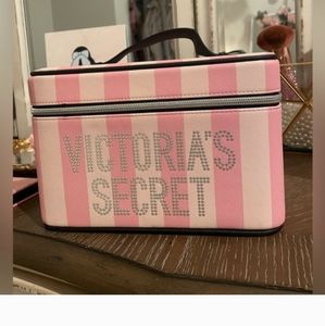 Victoria Secret Signature Stripe Runaway Vanity Case
